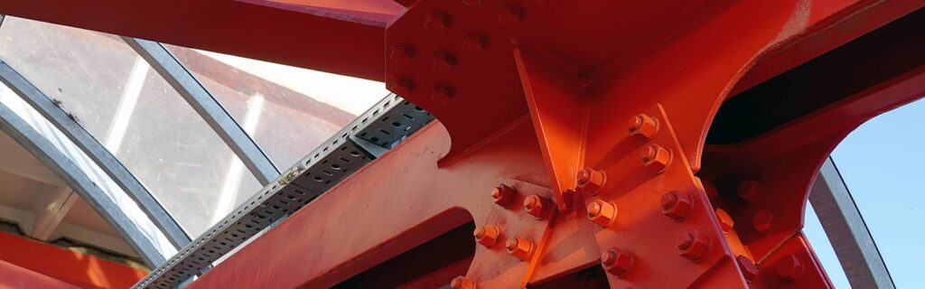 Red Iron Steel Building Beams