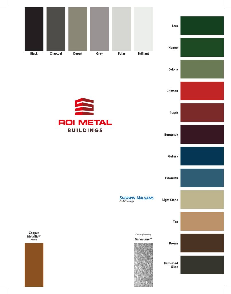 ROI Metal Ag Building Color Chart