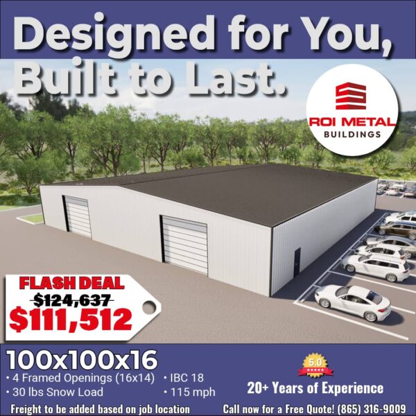 Metal Building Specials - 100x100x16 Steel Building