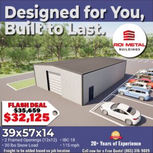 Metal Building Specials - 39x57x14 Steel Building Discounts