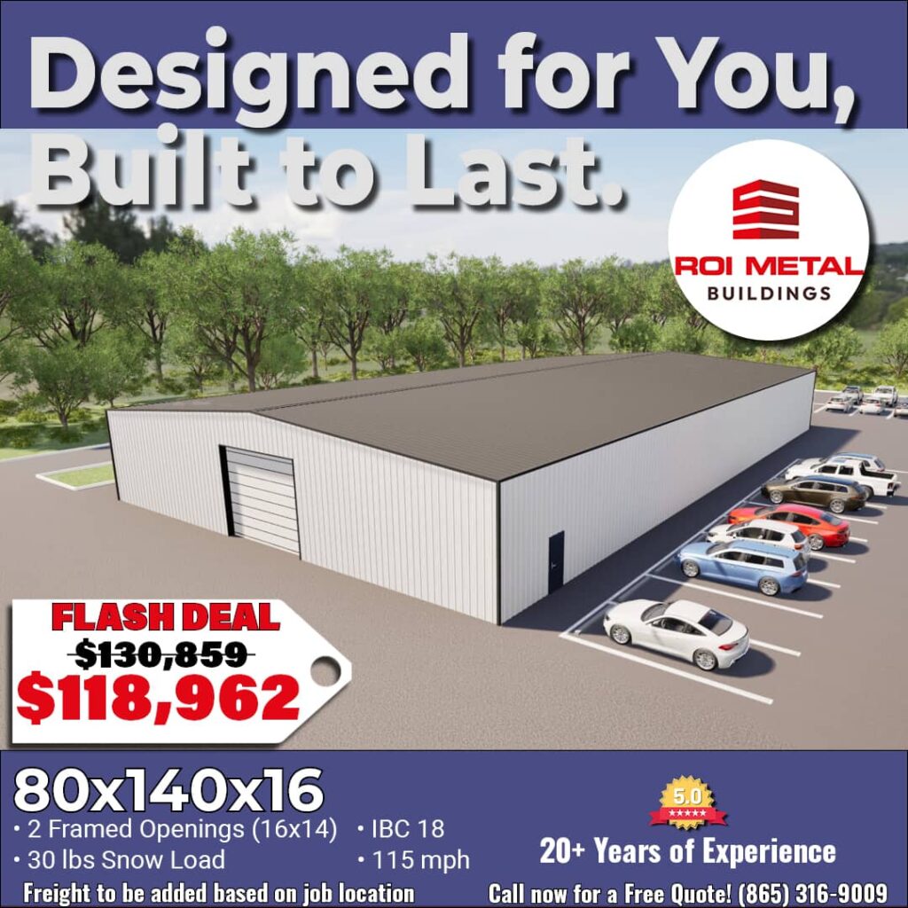 Metal Building Specials - 80x140x16 Steel Buildings on Sale