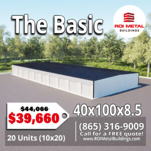 40x100x8.5 Self Storage Building For Sale - The Basic