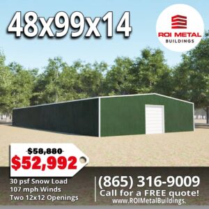 48x99x14 Metal Building For Sale - Metal Building Special May 2026