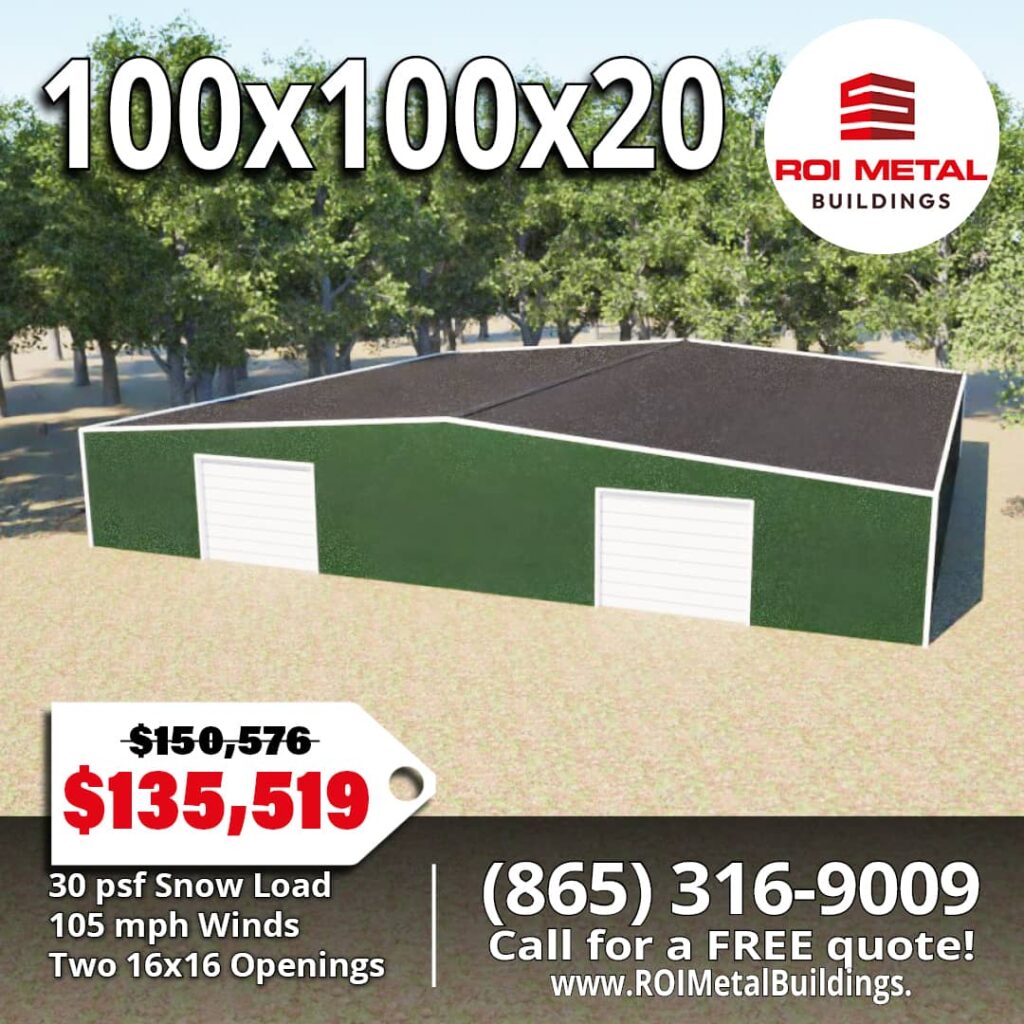 100x100 Metal Building For Sale - In Stock Metal Building Special