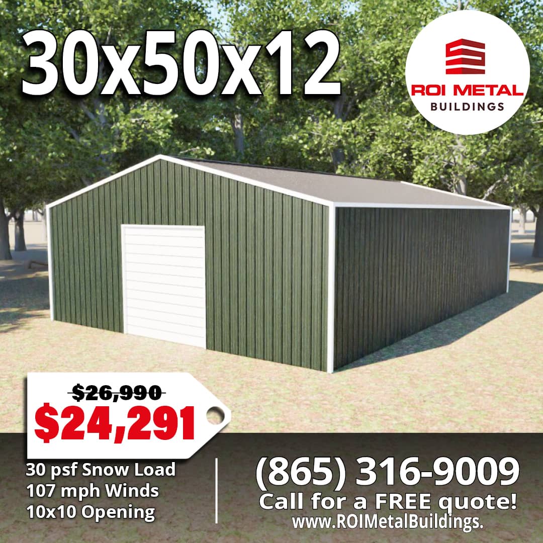 30x50x12 Metal Building For Sale - In Stock Metal Building Special