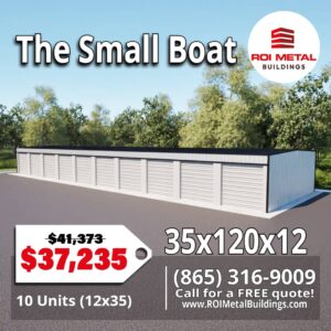 35x120x12 Small Boat Storage Building For Sale