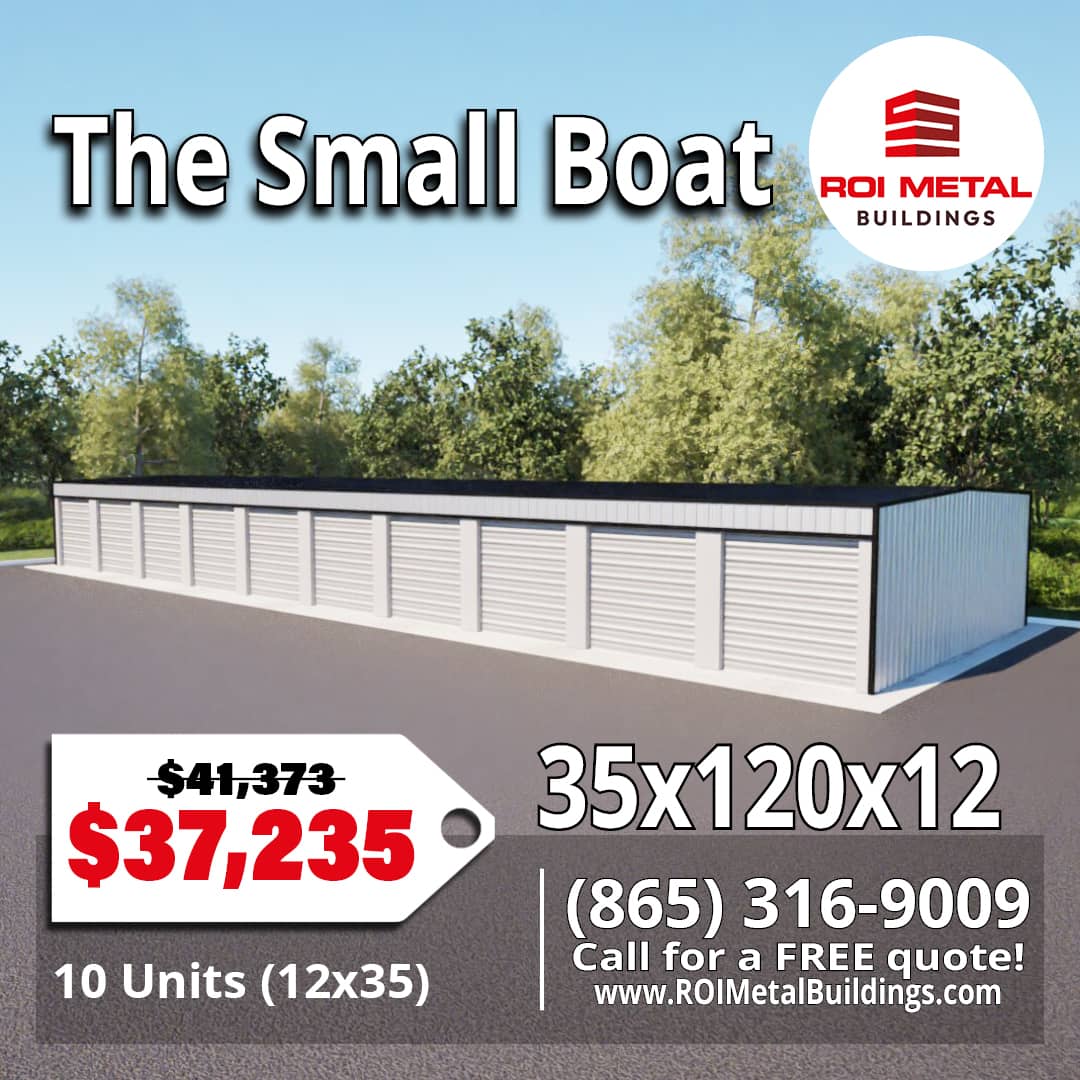 35x120x12 Small Boat Storage Building For Sale