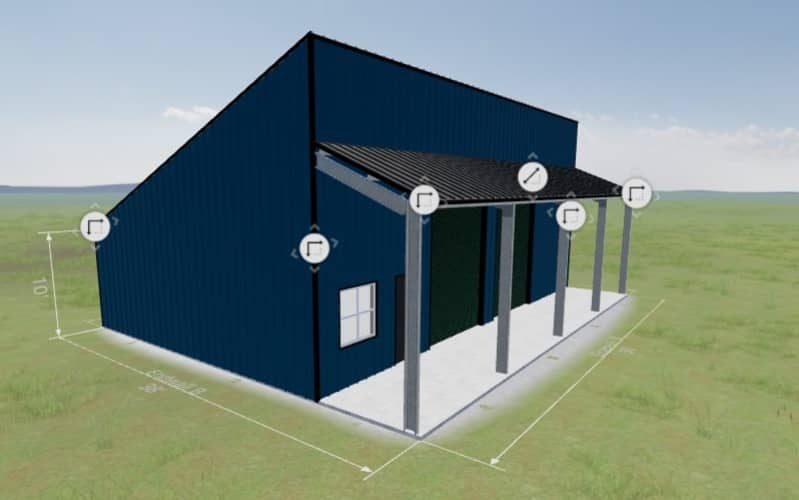 5:12 Roof Pitch - Custom Single Slope Metal Building