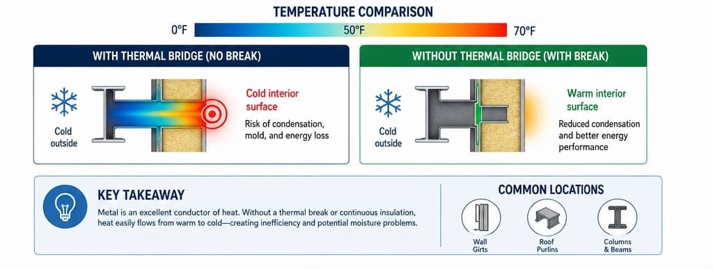 Thermal Bridging in Metal Buildings Explained