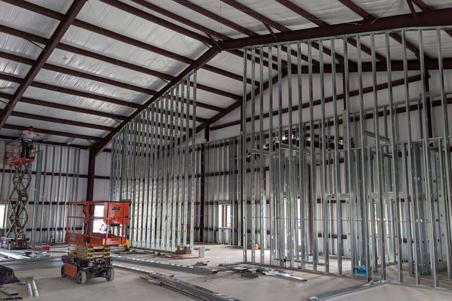Metal Framing Inside a Metal Building