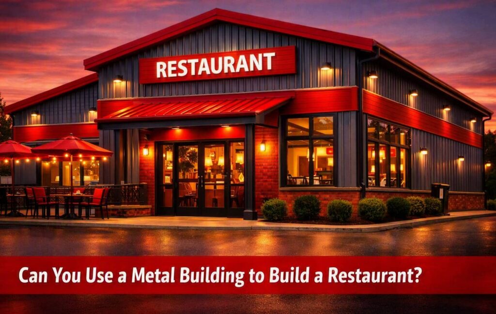Can you use a metal building to build a restaurant?