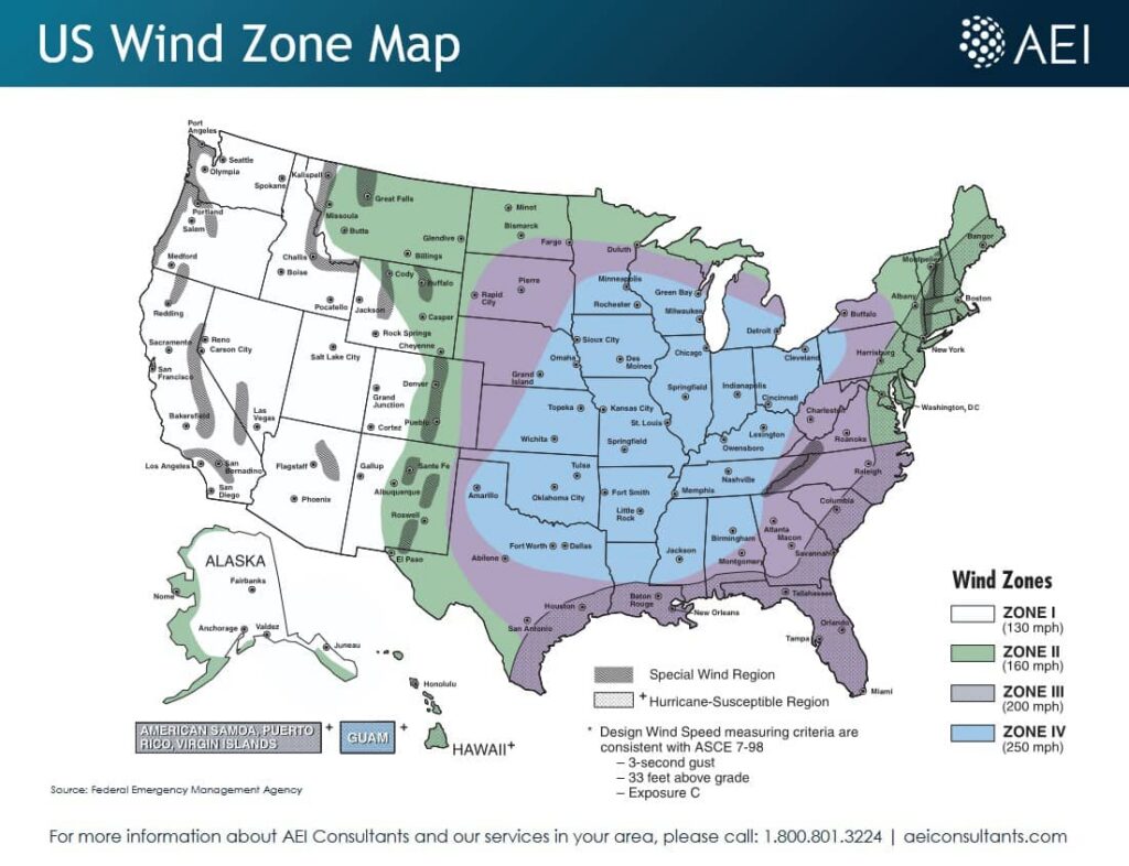 US Wind Zone Map - AEI Consultants